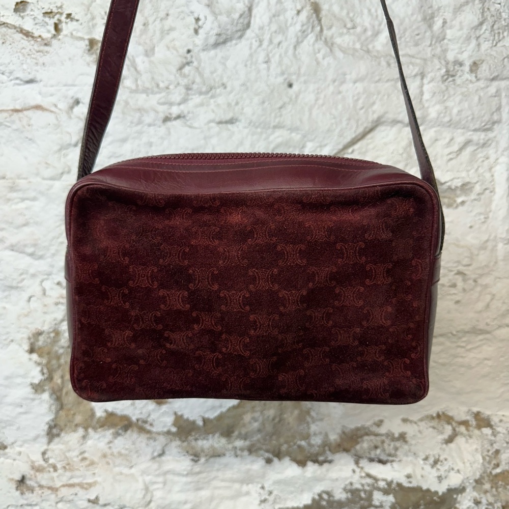 Vintage Celine Suede Monogram Crossbody Bag - Picture 2 of 9